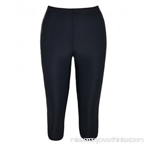 Mycoco Women's UV+ Rash Guard Pants Multi Purpose Athletic Sports Crop Leggings Swim Tights Tankini Bottom Black B077867HX8